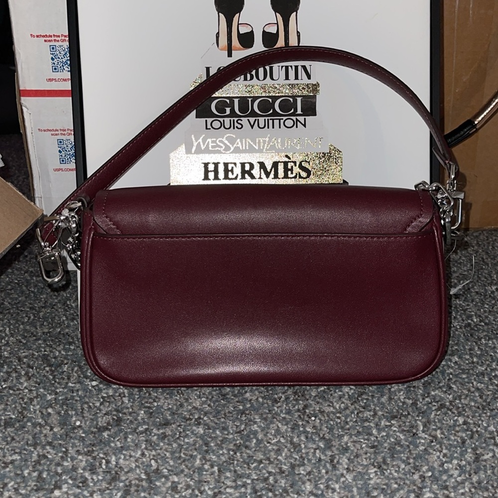 Michael Kors Burgundy Shoulder Bag with Silver Chain - Picture 2 of 7
